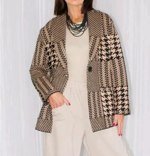 Malissa jacket dogtooth knit - j,
