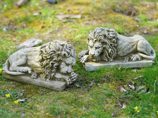Pair of Mercia Lions Stone