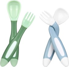 Baby Utensils Spoon Fork Set, 4pcs Baby Cutlery
