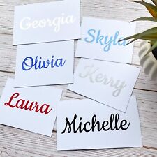 1,5,10 Personalised Vinyl Name Stickers Decal Label Water Bottle Wedding 1" 2" /