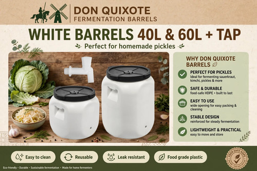 White pickling barrel - white,