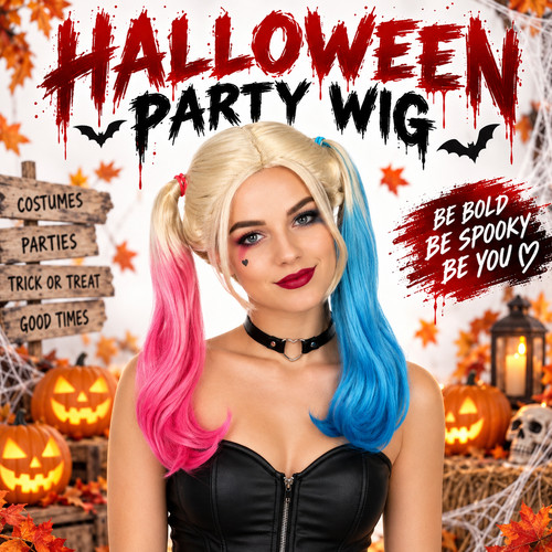 Harlequin wig halloween - wig,