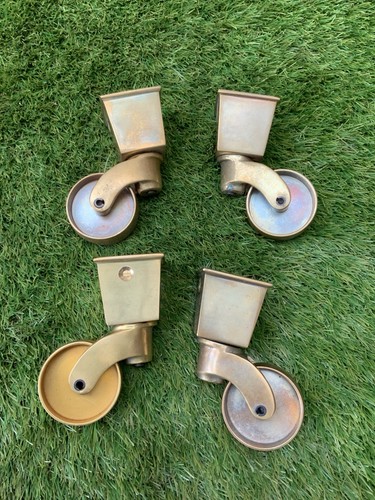 Solid brass furniture castors - solid,