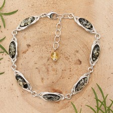 Adjustable green baltic amber - green,