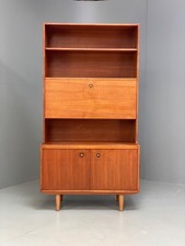 Vintage Teak Shelving Unit Brass Handles Retro 1970s EB10236 MWOO