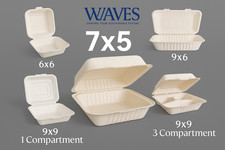 Bagasse Biodegradable Takeaway Food Containers Compostable Eco Boxes 25-500 ECO