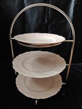 Afternoon tea Stand &J & G Meakin "Glamour Rosa" Plates