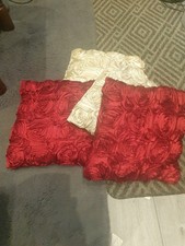 3D Satin Rose Flower Cushions with covers Wine/Burgundy Colour.
