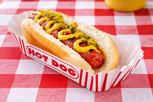 Hot dog trays red - hot, white