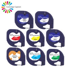 Compatible LetraTag Plastic 12mm x 4m Label Tape for Dymo LT-100H LT-100T QX50