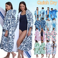 Adults Surf Hooded Towel Poncho Quick Dry Swim Beach Changing Robe Bath Cover Up
