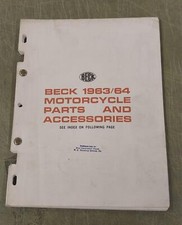 VTG Beck 1963 1964 Motorcycle Parts Accessories Dealer Catalog Harley Panhead