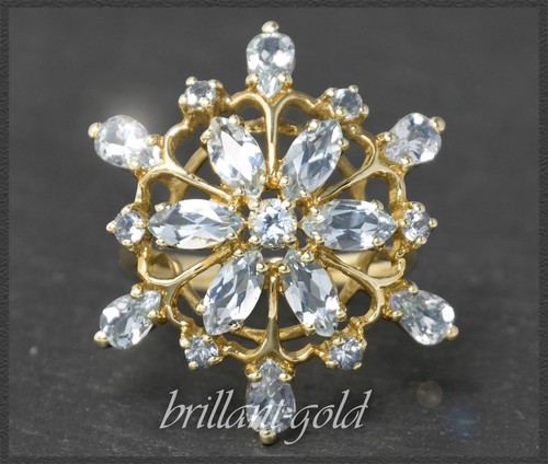 Gold 35ct blue aquamarine - gold, 3.35ct