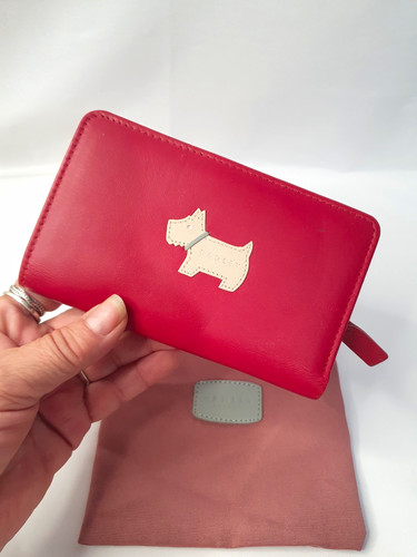 Radley london red leather zip - red,