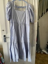 Ladies blue tie back dress - tie,