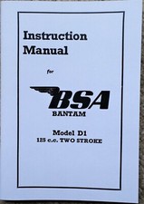 BSA Bantam D1 Instruction book