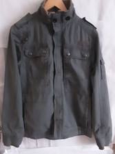 TOM WOLFE Khaki Green Cotton Canvas Full Zip Utility Casual Work Jacket SIZE M