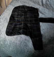 Barkor small dog wax jacket coat tartan lining green blue check