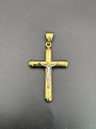 14k solid gold - solid, cross