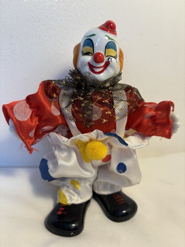 Porcelain clown doll - porcelain,