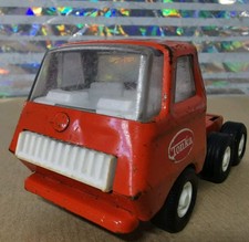 Orange Metal Tonka Truck Toy Model Lorry Cab Tractor Unit Pressed Steel Working