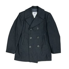 Vintage US Navy Wool Deck Jacket Man's Enlisted Black Peacoat 40 Regular [DR165]