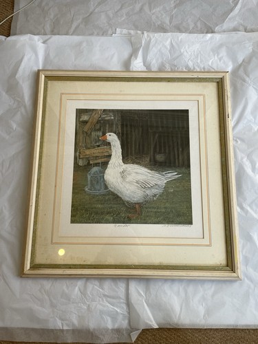 Vintage framed gander art - vintage,