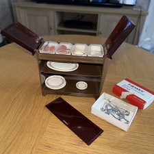 Sindy Vintage Hostess Trolley With Dishes, Food  cutlery and Place Settings