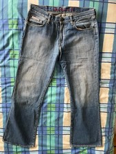 Ben Sherman men’s distressed, flared and faded denim jeans W34 L30 flare 10”