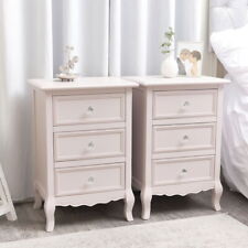 Pair of Pink 3 Drawer Bedside