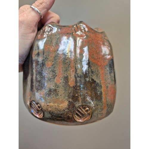 Studio pottery raku vase hand - raku,