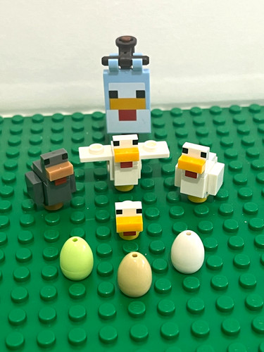 Lego minecraft chickens - lego, eggs