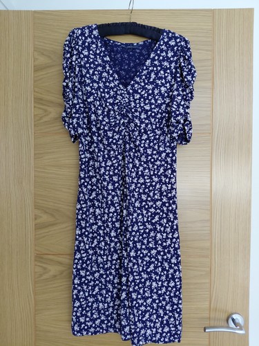 Next blue dress with white - with,