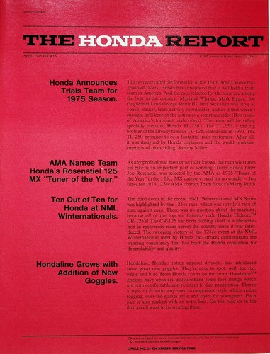 1975 honda motorcycle - honda, trials