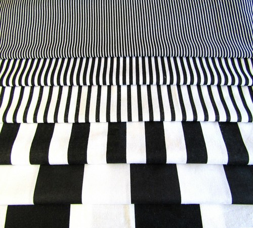 Black white striped fabric - striped,