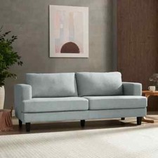 Pale Blue 3 Seater Linen Sofa