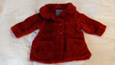 Girls Next Red Thick Furry Coat 3-6 Months 