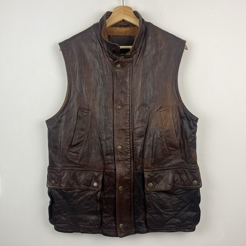 Orvis leather vest gilet - vest, mens