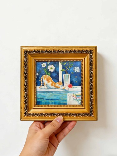 Ginger cat with daisies - ginger,