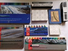 Artwork Set Crayons Pencils Paints Charcoal. Pencils.