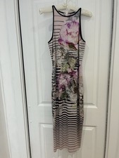 Beautiful Ted Baker Maxi Dress.  Floral. Strappy. Size 2 (UK 10). Good Cond 