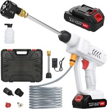 300W Portable Battery Cordless Pressure Washer with 2 Rechargeable Batteries