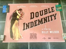 DOUBLE INDEMNITY British Quad DS Movie Poster BARBARA STANWYCK FRED MACMURRAY