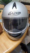 Metalic Silver Lazer Vertigo Motorcycle Full Face Helmet