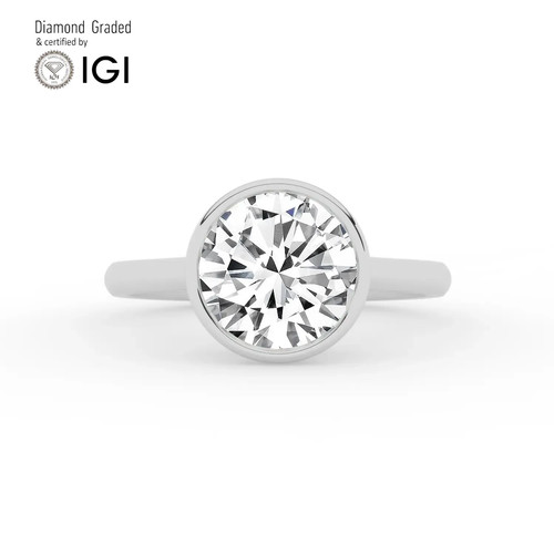 Round diamond engagement ring - diamond,