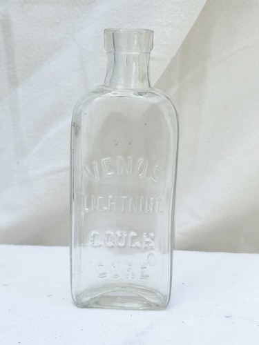 Vintage clear glass medicine - clear,