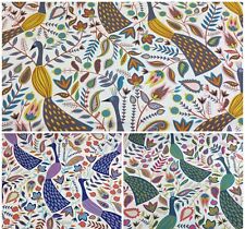 *NEW* Fryetts PEACOCK, Birds Cotton Print Fabric.Upholstery/Curtains/Crafts