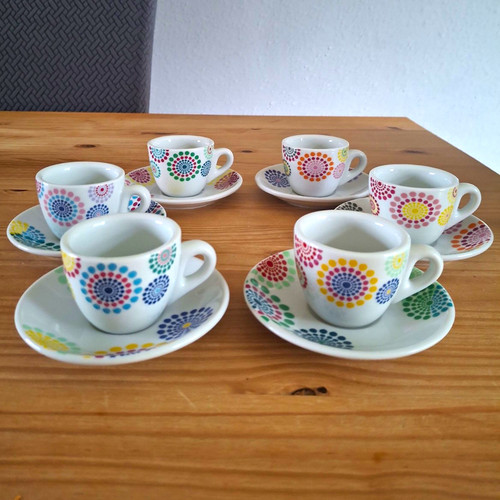 Espresso cups saucers - 6, &