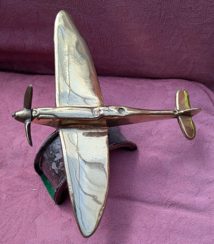 Brass model spitfire mounted - brass,