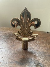 Boy Scouts Vintage Brass Ceremonial Flag Pole 'Be Prepared' Emblem Finial.